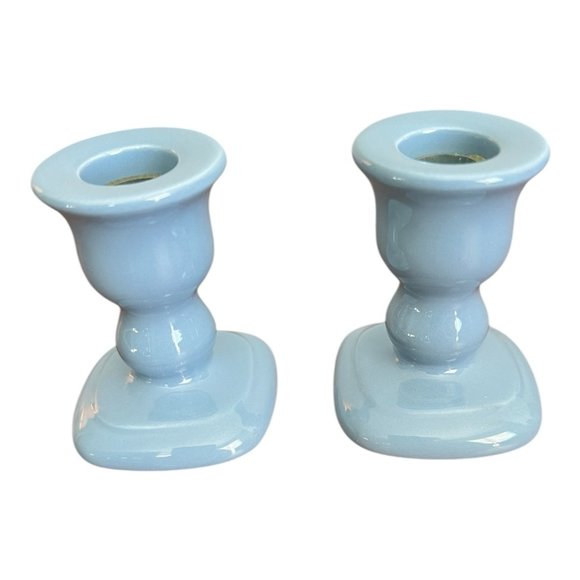 A Pair of Partylite Candle Holders French Blue P0228, 7/8" Candlestick Original - Picture 4 of 8